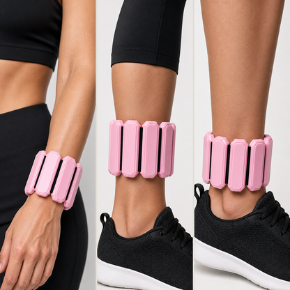 MOVAIRA Wearable Ankle & Wrist Weights for Women — 2 (1LB) Silicone Pilates Bracelet